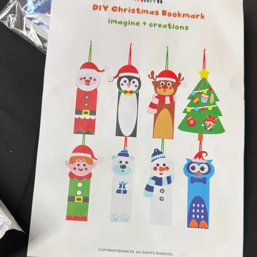 Winlyn DIY Christmas Bookmark Set - Festive Multi-Color image create 8 designs